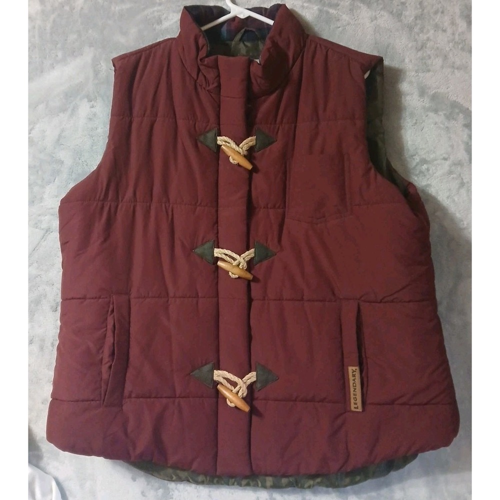 Legendary Whitetails Women's XXL Puffer Vest Quilted‎ Toggle Rusty Maroon